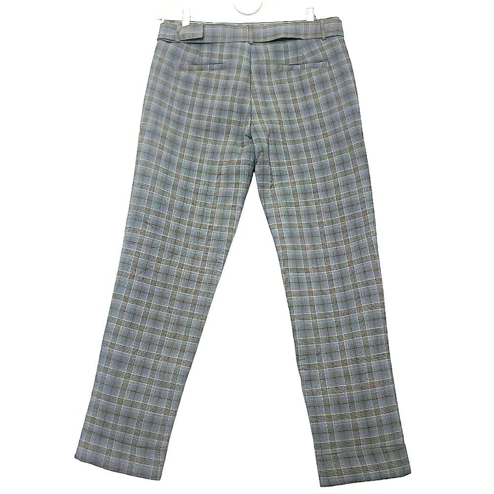Glen Check Plaid Crop Pants Size M Blue/Black